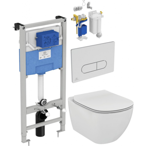 Комплект инсталляции с подвесным унитазом IDEAL STANDARD Prosys Tesi с сиденьем и кнопкой R029901 Комплект инсталляции с подвесным унитазом IDEAL STANDARD Prosys Tesi с сиденьем и кнопкой R029901